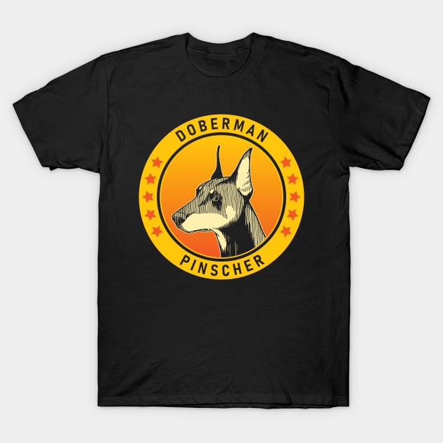 Doberman Pinscher Dog Portrait T-Shirt by millersye